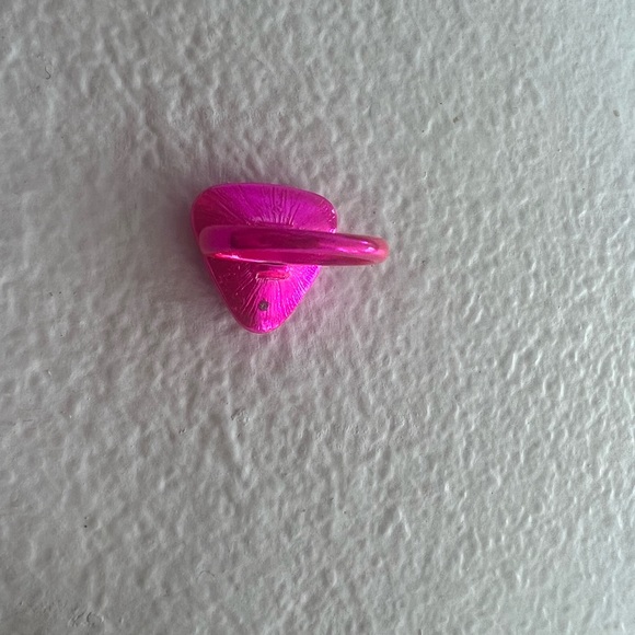 OPEN EDIT SPACE AGE MODERN METALLIC BLUE/HOT PINK CRYSTAL RING SZ 8 - NEW! - Picture 4 of 5